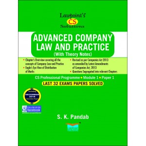 Lawpoint's Advanced Company Law and Practice (ACLP) for CS Professional Module-1, Paper-1 June 2019 Exam [Old Syllabus] by S. K. Pandab